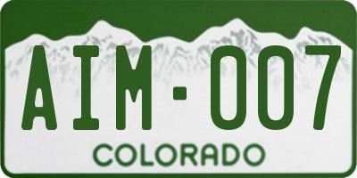 CO license plate AIM007