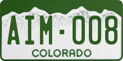 CO license plate AIM008