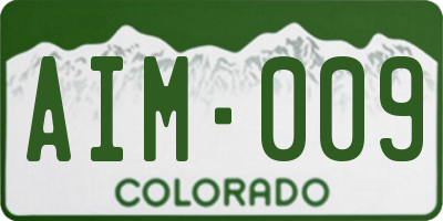 CO license plate AIM009