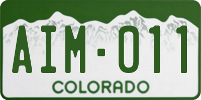 CO license plate AIM011
