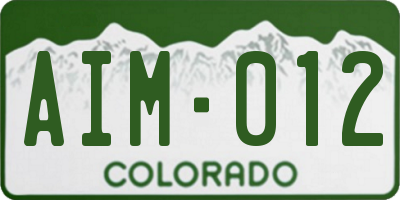CO license plate AIM012