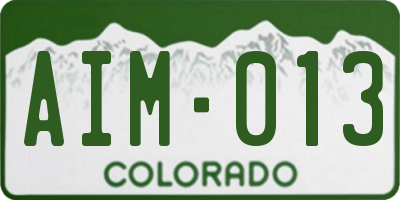 CO license plate AIM013