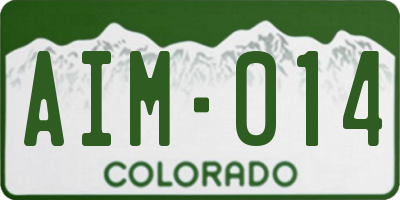 CO license plate AIM014