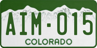 CO license plate AIM015