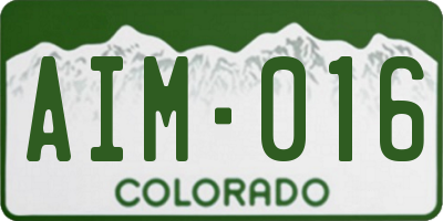 CO license plate AIM016