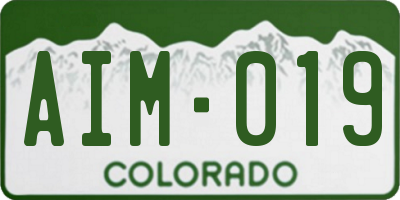 CO license plate AIM019