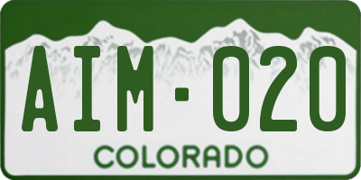 CO license plate AIM020