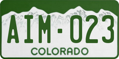 CO license plate AIM023
