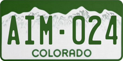 CO license plate AIM024