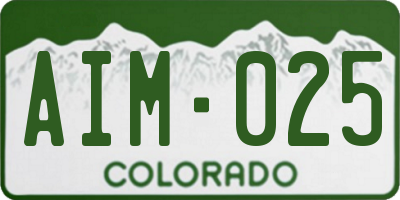 CO license plate AIM025