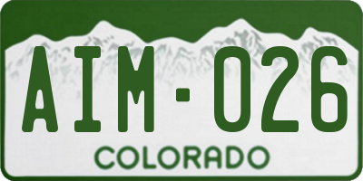 CO license plate AIM026