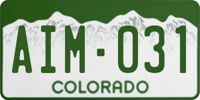 CO license plate AIM031