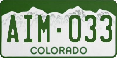 CO license plate AIM033