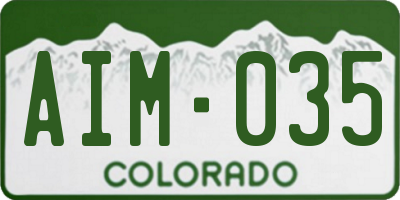 CO license plate AIM035