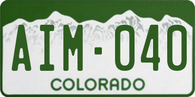 CO license plate AIM040
