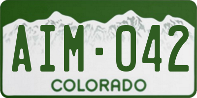 CO license plate AIM042