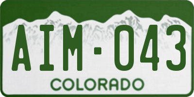 CO license plate AIM043