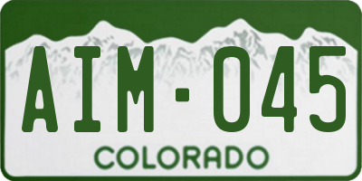 CO license plate AIM045