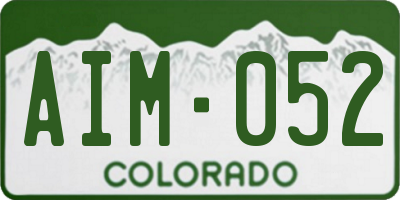 CO license plate AIM052