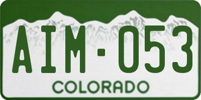 CO license plate AIM053
