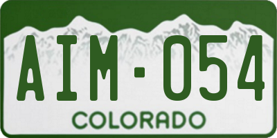 CO license plate AIM054