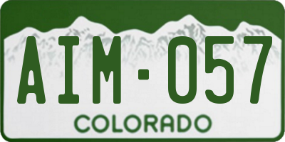 CO license plate AIM057