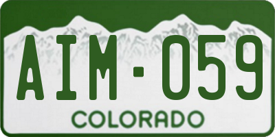 CO license plate AIM059