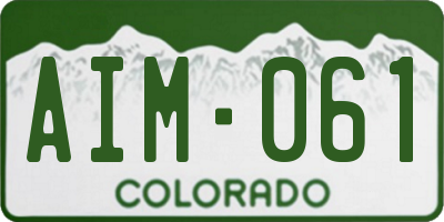 CO license plate AIM061