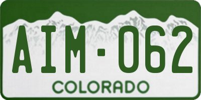CO license plate AIM062