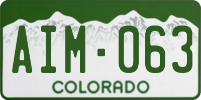 CO license plate AIM063