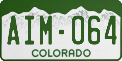 CO license plate AIM064