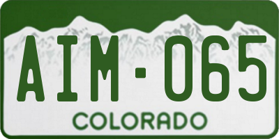 CO license plate AIM065