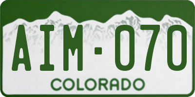 CO license plate AIM070