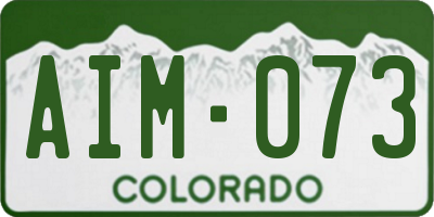 CO license plate AIM073