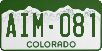 CO license plate AIM081