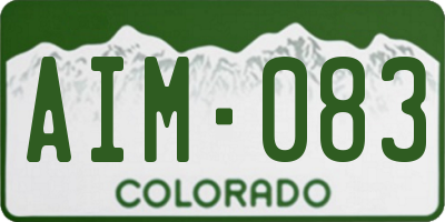 CO license plate AIM083