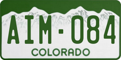 CO license plate AIM084
