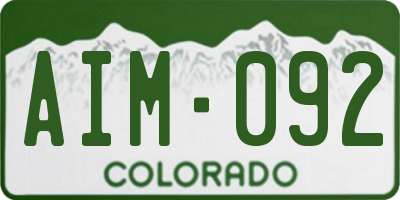 CO license plate AIM092