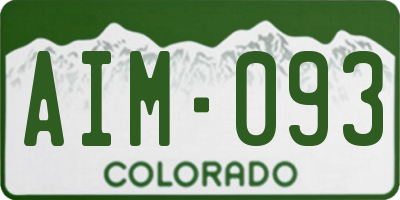 CO license plate AIM093