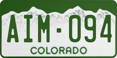 CO license plate AIM094