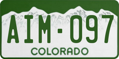 CO license plate AIM097