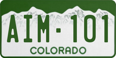 CO license plate AIM101