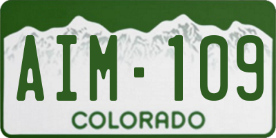 CO license plate AIM109