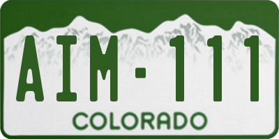 CO license plate AIM111