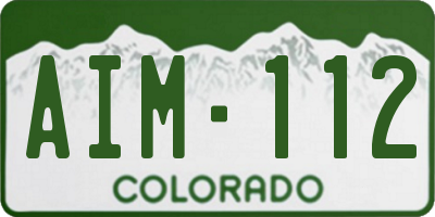 CO license plate AIM112