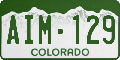 CO license plate AIM129