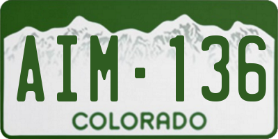 CO license plate AIM136