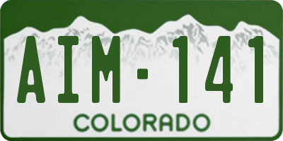 CO license plate AIM141