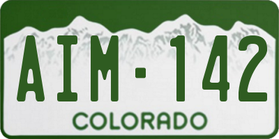 CO license plate AIM142