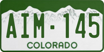 CO license plate AIM145